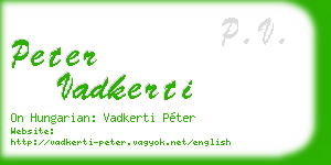 peter vadkerti business card