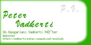 peter vadkerti business card